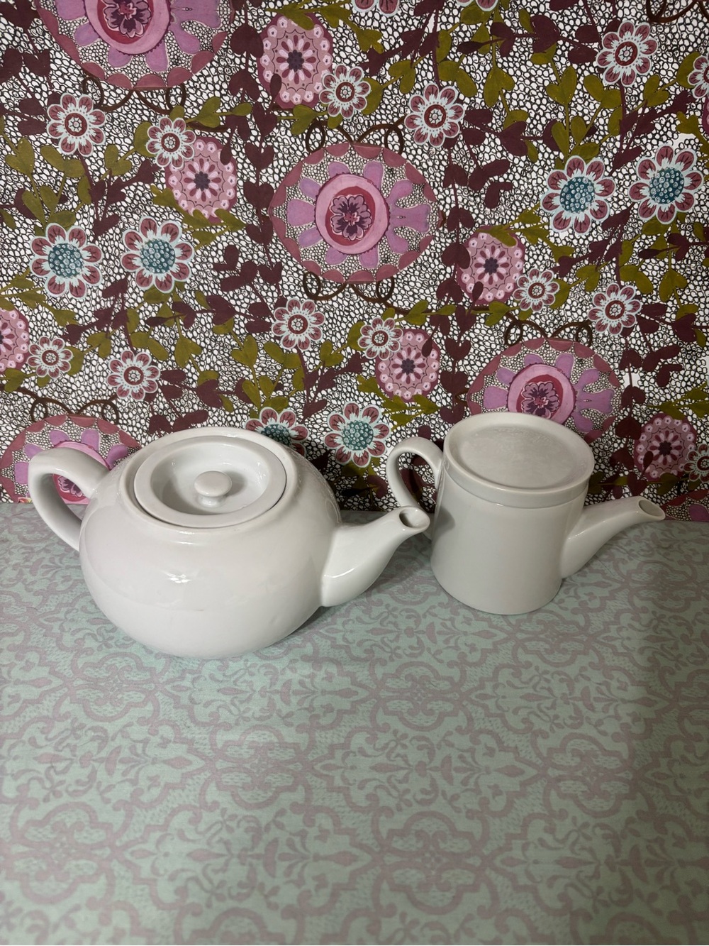 Decorative Ceramic Teapot and Creamer